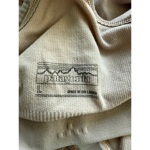 Patagonia Barely Bra Tan Beige Floral Jacquard Racerback Sports Bra Large - Picture 5 of 5